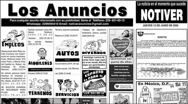 ...LOS ANUNCIOS, AVISOS Y DEMÁS! - JUEVES, 12 DE JUNIO 2025