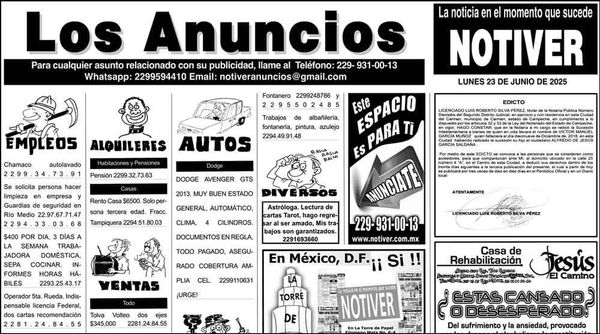 ...LOS ANUNCIOS, AVISOS Y DEMÁS! - LUNES, 23 DE JUNIO 2025