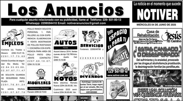 ...LOS ANUNCIOS, AVISOS Y DEMÁS! - MIÉRCOLES, 4 DE JUNIO 2025