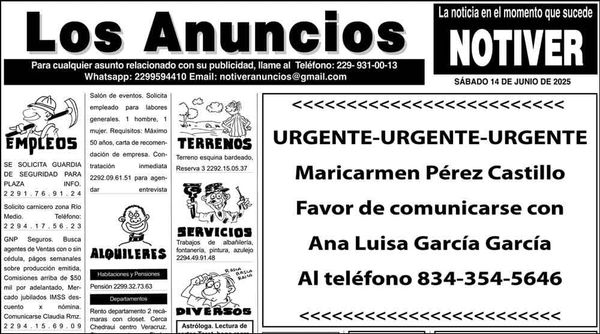 ...LOS ANUNCIOS, AVISOS Y DEMÁS! - SÁBADO, 14 DE JUNIO 2025