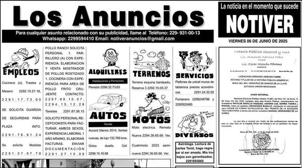 ...LOS ANUNCIOS, AVISOS Y DEMÁS! - VIERNES, 6 DE JUNIO 2025