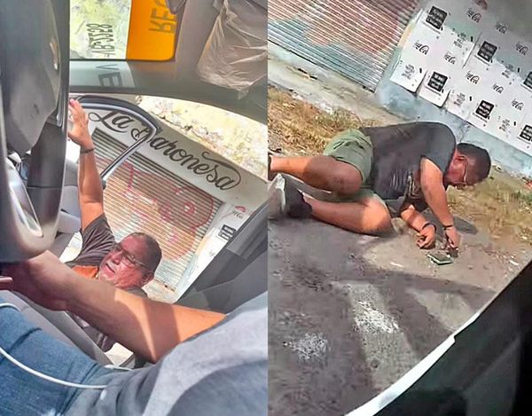 ¡ABUELITO BORRACHÍN SE CAYÓ DEL TAXI!