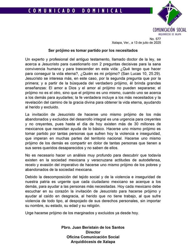 ¡HAY VIOLENCIA E INSEGURIDAD! - LAMENTA IGLESIA CATÓLICA