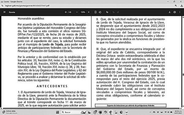 ¡YA SALIÓ EL PEINE! - *Le autorizan deuda a Lerdo