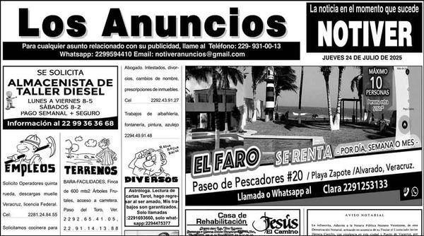 ...LOS ANUNCIOS, AVISOS Y DEMÁS! - JUEVES, 24 DE JULIO 2025