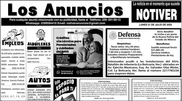 ...LOS ANUNCIOS, AVISOS Y DEMÁS! - LUNES, 21 DE JULIO 2025