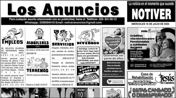 LOS ANUNCIOS, AVISOS Y DEMÁS! - MIÉRCOLES, 16 DE JULIO 2025...