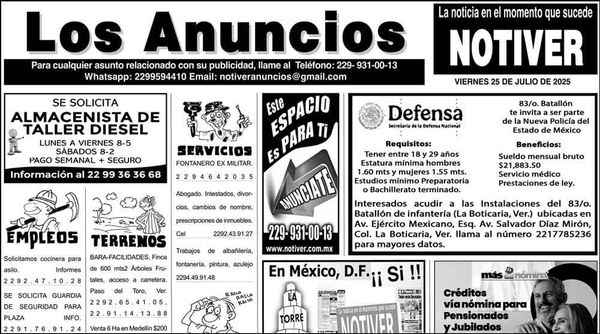 ...LOS ANUNCIOS, AVISOS Y DEMÁS! - VIERNES, 25 DE JULIO 2025