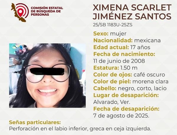 ¡ENCUENTRAN SANA Y SALVA A XIMENA SCARLET EN BOCA DEL RÍO!