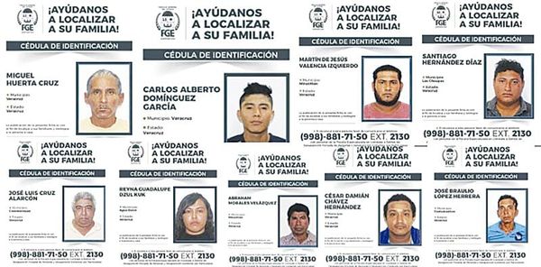 ¡BUSCAN A LOS FAMILIARES DE 9 VERACRUZANOS FALLECIDOSEN CANCÚN! - *Antes de ser enviados a la fosa común
