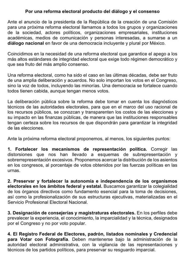 ¡QUE LE ENTREN TODOS! - *Piden Reforma Electoral por consenso