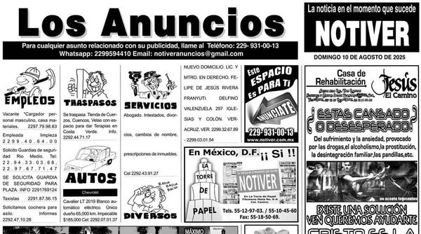...LOS ANUNCIOS, AVISOS Y DEMÁS! - DOMINGO, 10 DE AGOSTO 2025