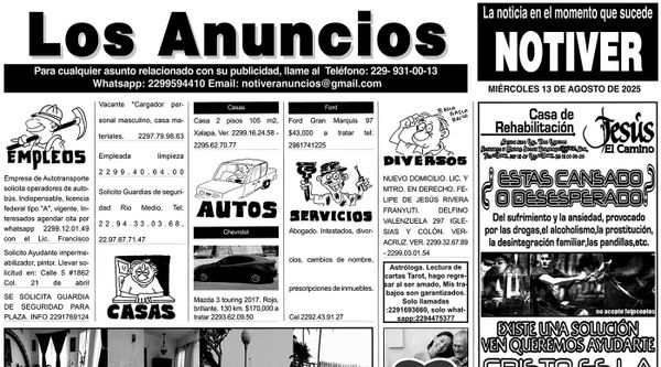 ...LOS ANUNCIOS, AVISOS Y DEMÁS! - MIÉRCOLES, 13 DE AGOSTO 2025