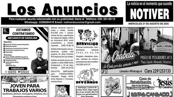 ...LOS ANUNCIOS, AVISOS Y DEMÁS! - MIÉRCOLES, 27 DE AGOSTO 2025