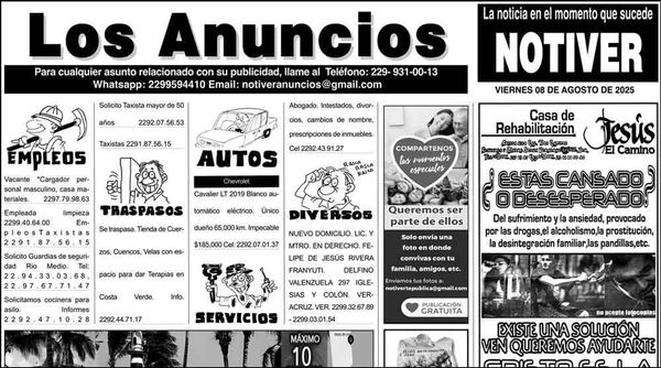 ...LOS ANUNCIOS, AVISOS Y DEMÁS! - VIERNES, 8 DE AGOSTO 2025