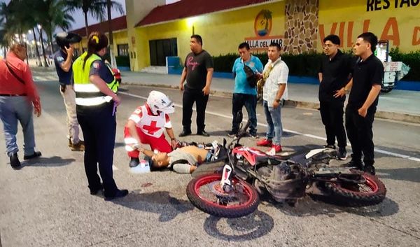 ¡MOTOCICLISTA DERRAPÓ FRENTE A VILLA DEL MAR!