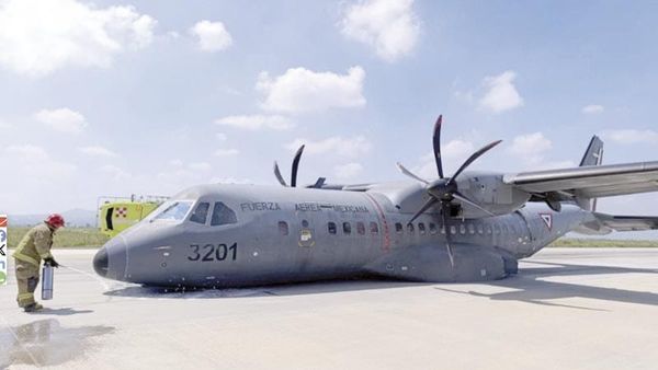 ¡AVIÓN DE LA FUERZA AÉREA MEXICANA SUFRE PERCANCE EN EL AIFA!