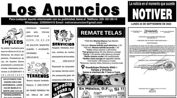 ...LOS ANUNCIOS, AVISOS Y DEMÁS! - LUNES, 22 DE SEPTIEMBRE 2025