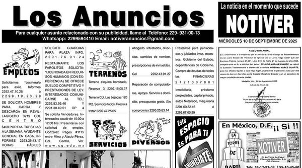 ...LOS ANUNCIOS, AVISOS Y DEMÁS! - MIÉRCOLES, 10 DE SEPTIEMBRE 2025