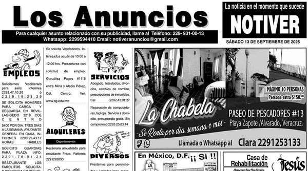 ...LOS ANUNCIOS, AVISOS Y DEMÁS! - SÁBADO, 13 DE SEPTIEMBRE 2025