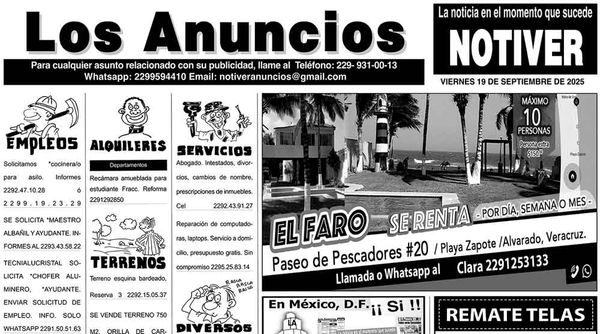 ...LOS ANUNCIOS, AVISOS Y DEMÁS! - VIERNES, 19 DE SEPTIEMBRE 2025