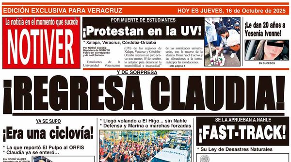 LA PORTADA - JUEVES 16 DE OCTUBRE 2025