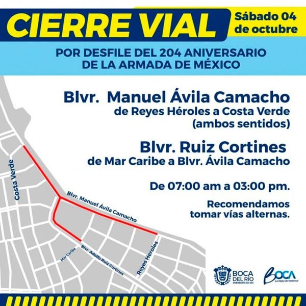 ¡HASTA BOCA DEL RÍO CIERRE VIAL! - POR DESFILE DE LA ARMADA