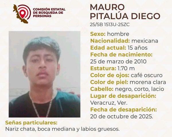 ¡DESAPARECIÓ MAURO PITALÚA DE 15 AÑOS!