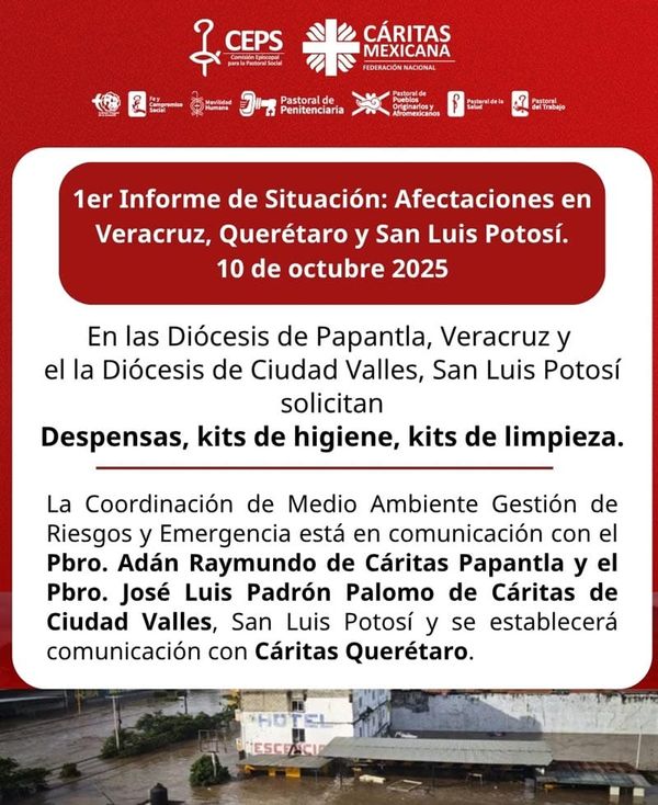 ¡CÁRITAS DIÓCESIS DE VERACRUZ INSTALÓ CENTRO DE ACOPIO!