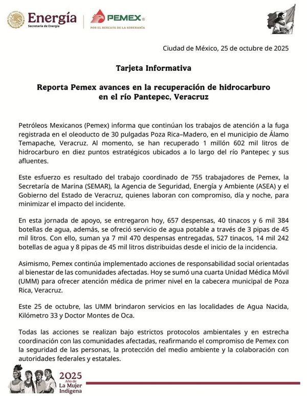 ¡MÁS DE UN MILLÓN! - DE LITROS DE HIDROCARBUROS