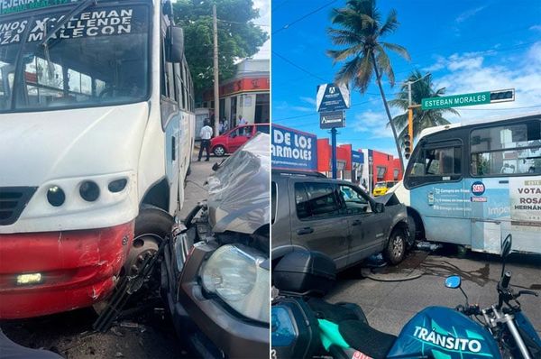 ¡CAMIONETA SE PASA EL ALTO Y CHOCA CONTRA CAMIÓN DE PASAJE!