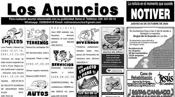 ...LOS ANUNCIOS, AVISOS Y DEMÁS! - JUEVES, 2 DE OCTUBRE 2025