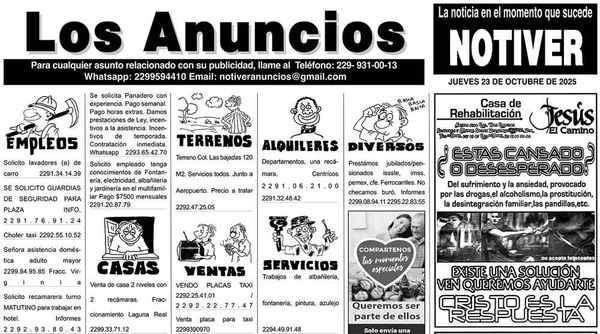 ...LOS ANUNCIOS, AVISOS Y DEMÁS! - JUEVES, 23 DE OCTUBRE 2025