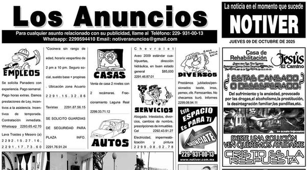 ...LOS ANUNCIOS, AVISOS Y DEMÁS! - JUEVES, 9 DE OCTUBRE 2025