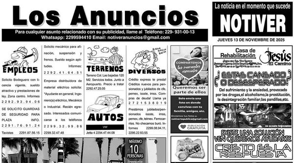 ...LOS ANUNCIOS, AVISOS Y DEMÁS! - JUEVES, 13 DE NOVIEMBRE 2025