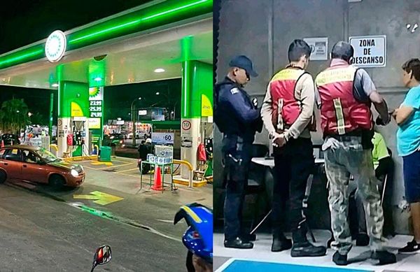 ¡PISTOLERO ATRACÓ LA GASOLINERA DEJÓ EN SHOCK A DESPACHADORA!