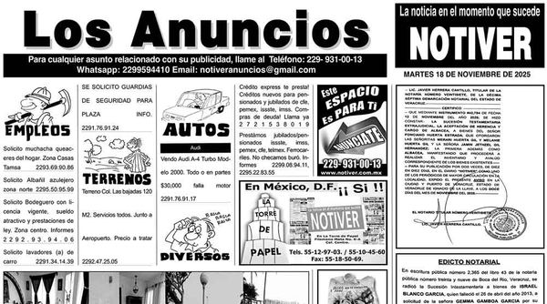 ...LOS ANUNCIOS, AVISOS Y DEMÁS! - MARTES, 18 DE NOVIEMBRE 2025