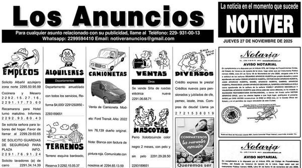 ...LOS ANUNCIOS, AVISOS Y DEMÁS! - JUEVES, 27 DE NOVIEMBRE 2025
