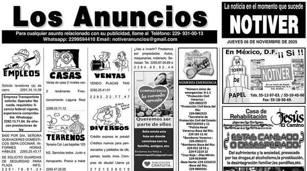 ...LOS ANUNCIOS, AVISOS Y DEMÁS! - JUEVES, 6 DE NOVIEMBRE 2025