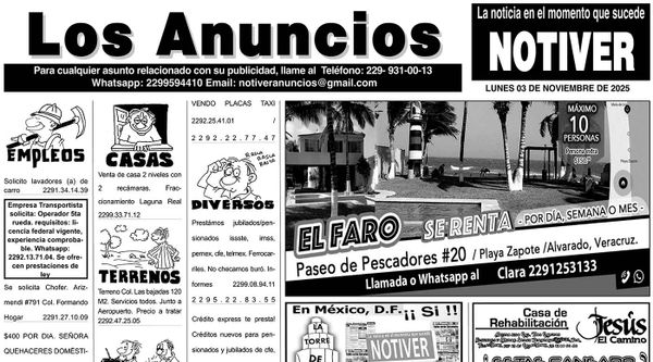 ...LOS ANUNCIOS, AVISOS Y DEMÁS! - LUNES, 3 DE NOVIEMBRE 2025