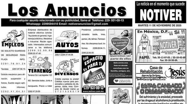 ...LOS ANUNCIOS, AVISOS Y DEMÁS! - MARTES, 11 DE NOVIEMBRE 2025