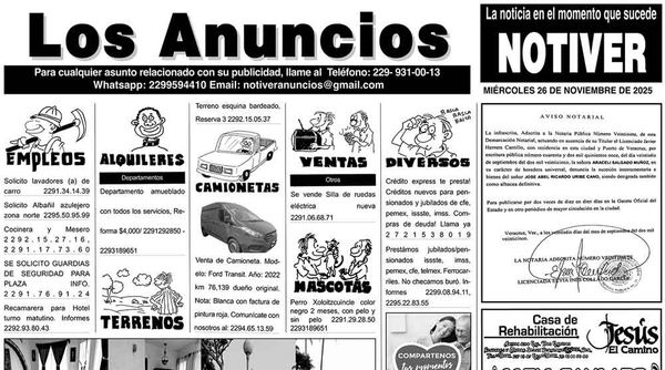 ...LOS ANUNCIOS, AVISOS Y DEMÁS! - MIÉRCOLES, 26 DE NOVIEMBRE 2025