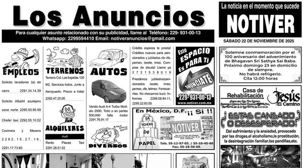 ...LOS ANUNCIOS, AVISOS Y DEMÁS! - SÁBADO, 22 DE NOVIEMBRE 2025