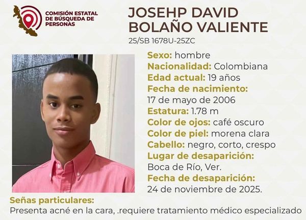 ¡VUELVE A DESAPARECER JOVEN COLOMBIANO!