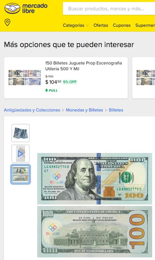 ¡MILITAR DENUNCIÓ A MERCADO LIBRE POR DÓLARES DE UTILERÍA!