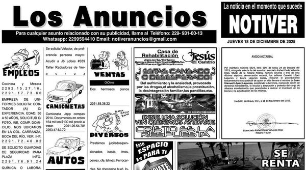 ...LOS ANUNCIOS, AVISOS Y DEMÁS! - JUEVES, 18 DE DICIEMBRE 2025