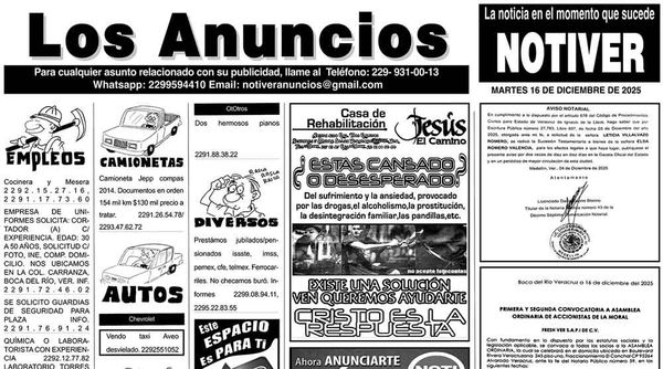 ...LOS ANUNCIOS, AVISOS Y DEMÁS! - MARTES, 16 DE DICIEMBRE 2025
