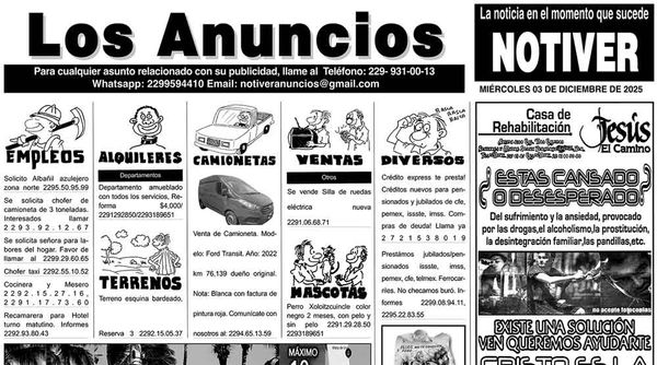 ...LOS ANUNCIOS, AVISOS Y DEMÁS! - MIÉRCOLES, 3 DE DICIEMBRE 2025
