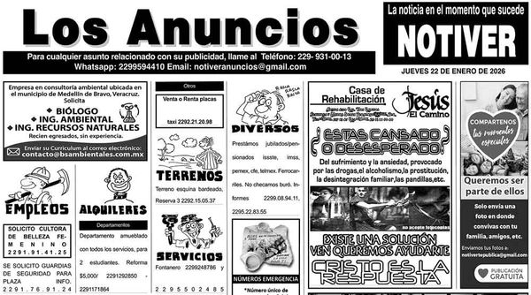 ...LOS ANUNCIOS, AVISOS Y DEMÁS! - JUEVES, 22 DE ENERO 2026