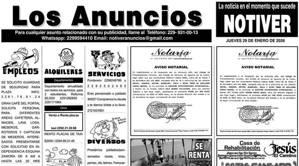 ...LOS ANUNCIOS, AVISOS Y DEMÁS! - JUEVES, 29 DE ENERO 2026